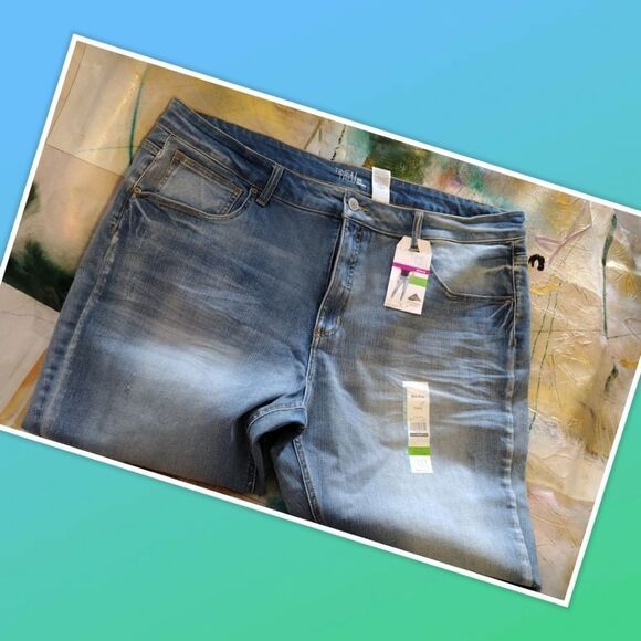 NWT Time And Tru Mid-Rise Stretch Fitted Skinny Jeans Size 24 Waist 44", Inseam - Picture 4 of 5